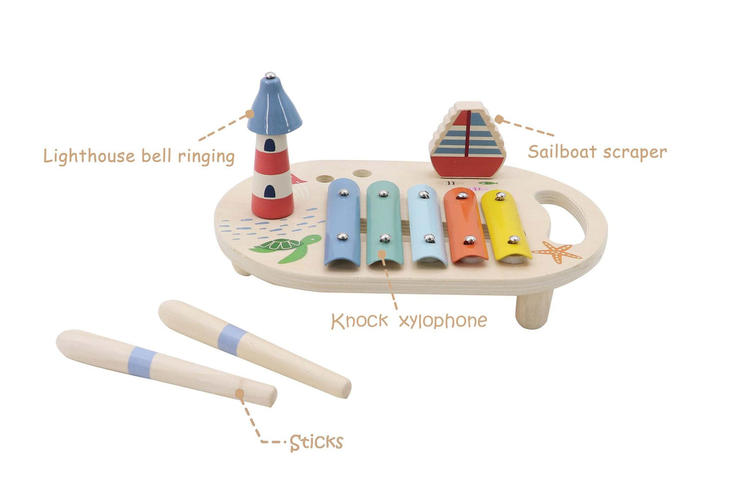 WOODEN OCEAN MUSIC TABLE