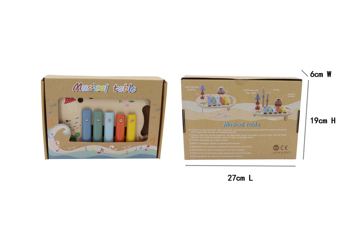 WOODEN OCEAN MUSIC TABLE