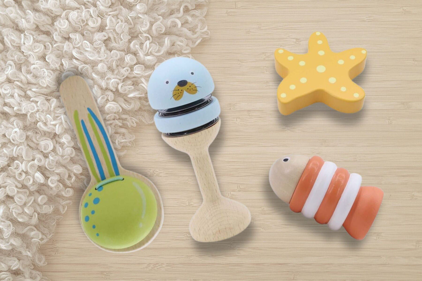 WOODEN OCEAN MUSIC SET 4 PC