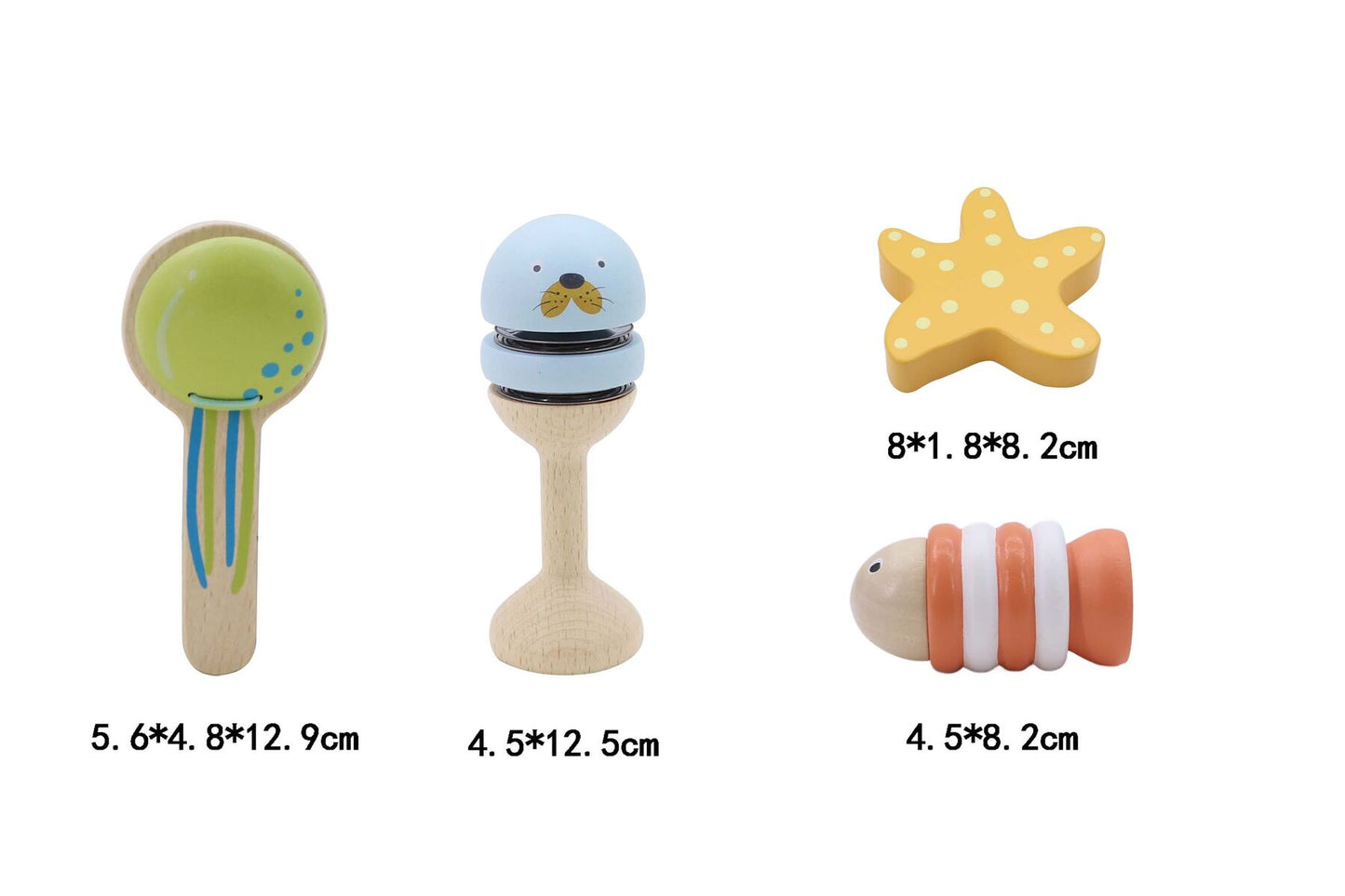 WOODEN OCEAN MUSIC SET 4 PC