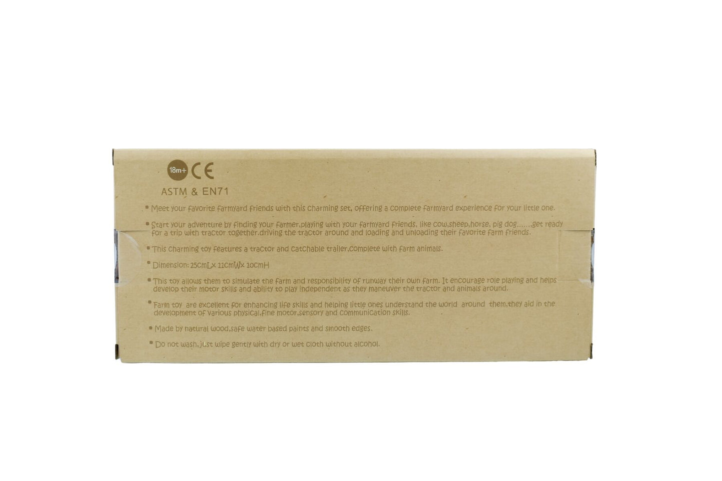 WOODEN TRACTOR WITH FARM ANIMAL RED