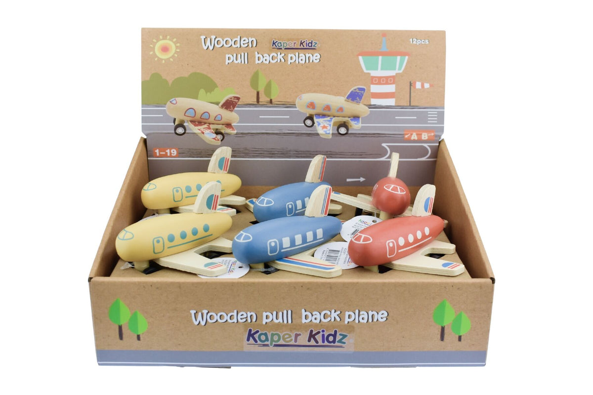 WOODEN PULL BACK AIRLINER
