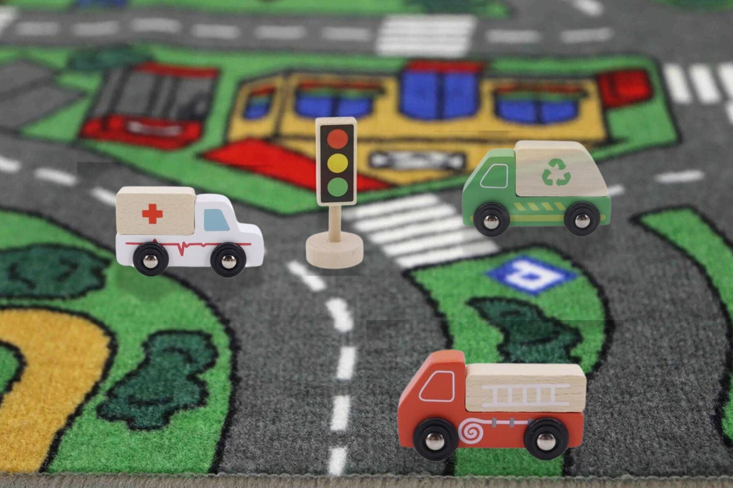 WOODEN BOX TRANSPORTATION & STREET SIGN SET