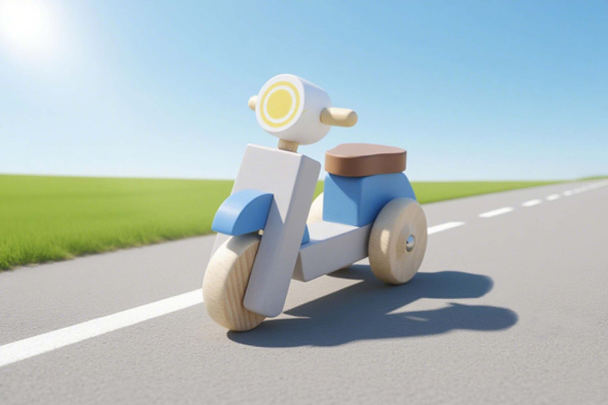 WOODEN SCOOTER SET OF 4