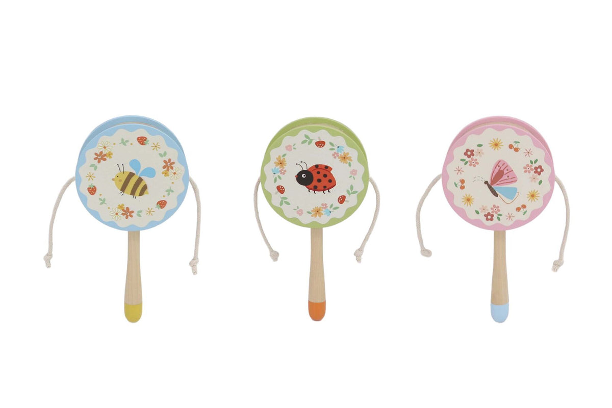 WOODEN SPRING INSECT TWIST DRUM SET OF 3