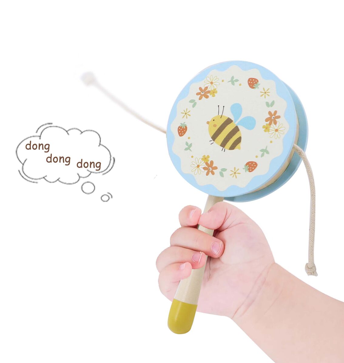WOODEN SPRING INSECT TWIST DRUM SET OF 3