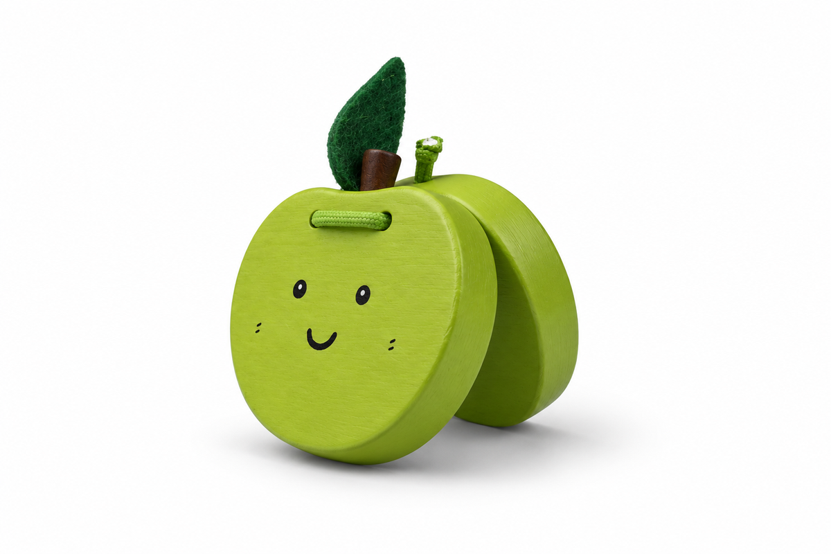 WOODEN FRUIT CASTANETS - PACK OF 6