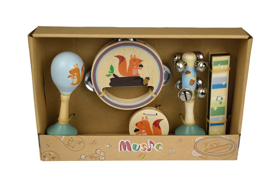 CALM & BREEZY SQUIRREL WOODEN 5PCS MUSICAL SET