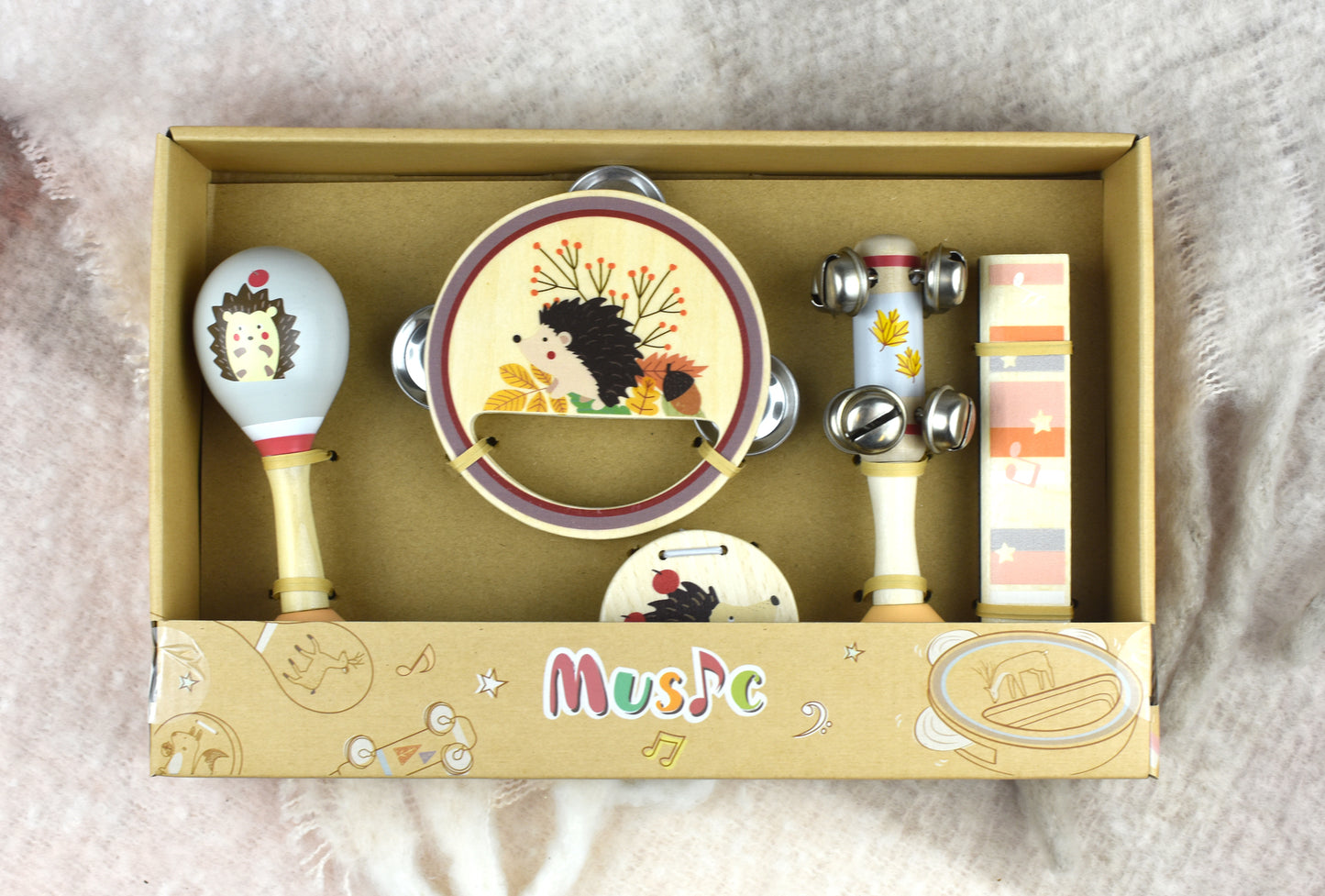 CALM & BREEZY HEDGEHOG WOODEN 5PCS MUSICAL SET