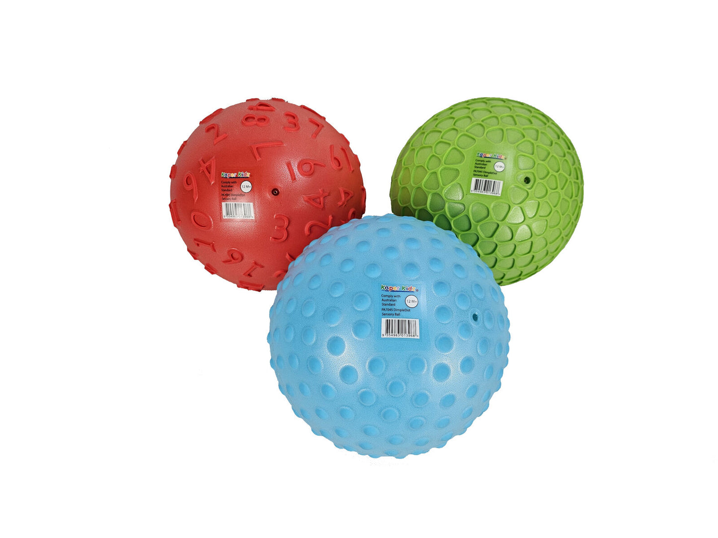 DIMPLEDOT SENSORY BALL 3 COLOURS 20CM PRICE FOR 3PCS