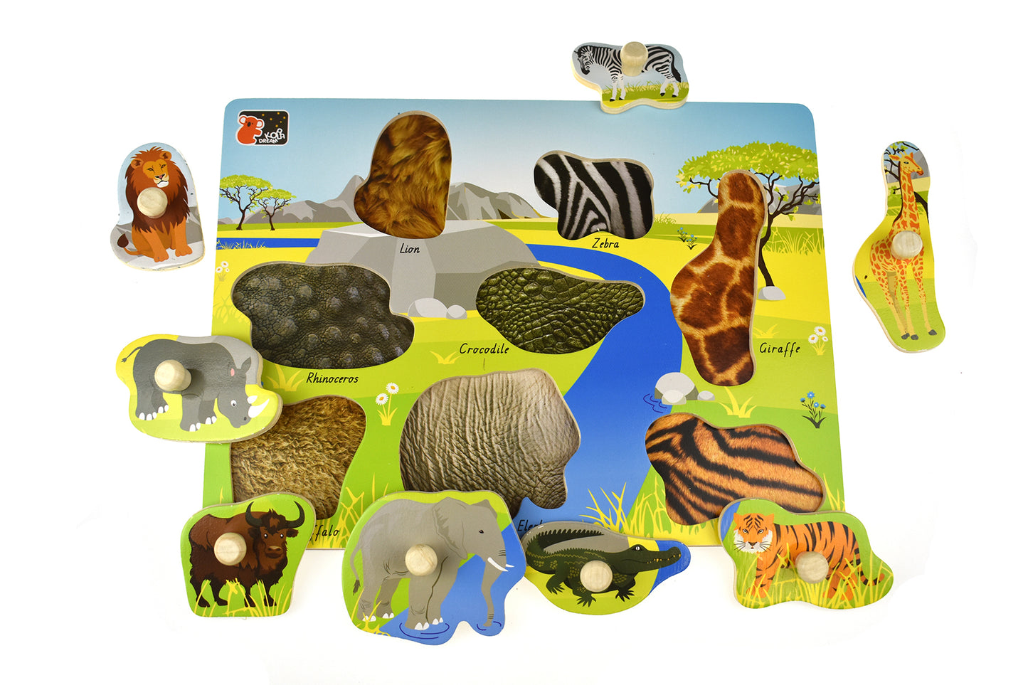 2 IN 1 WILD ANIMAL PEG PUZZLE