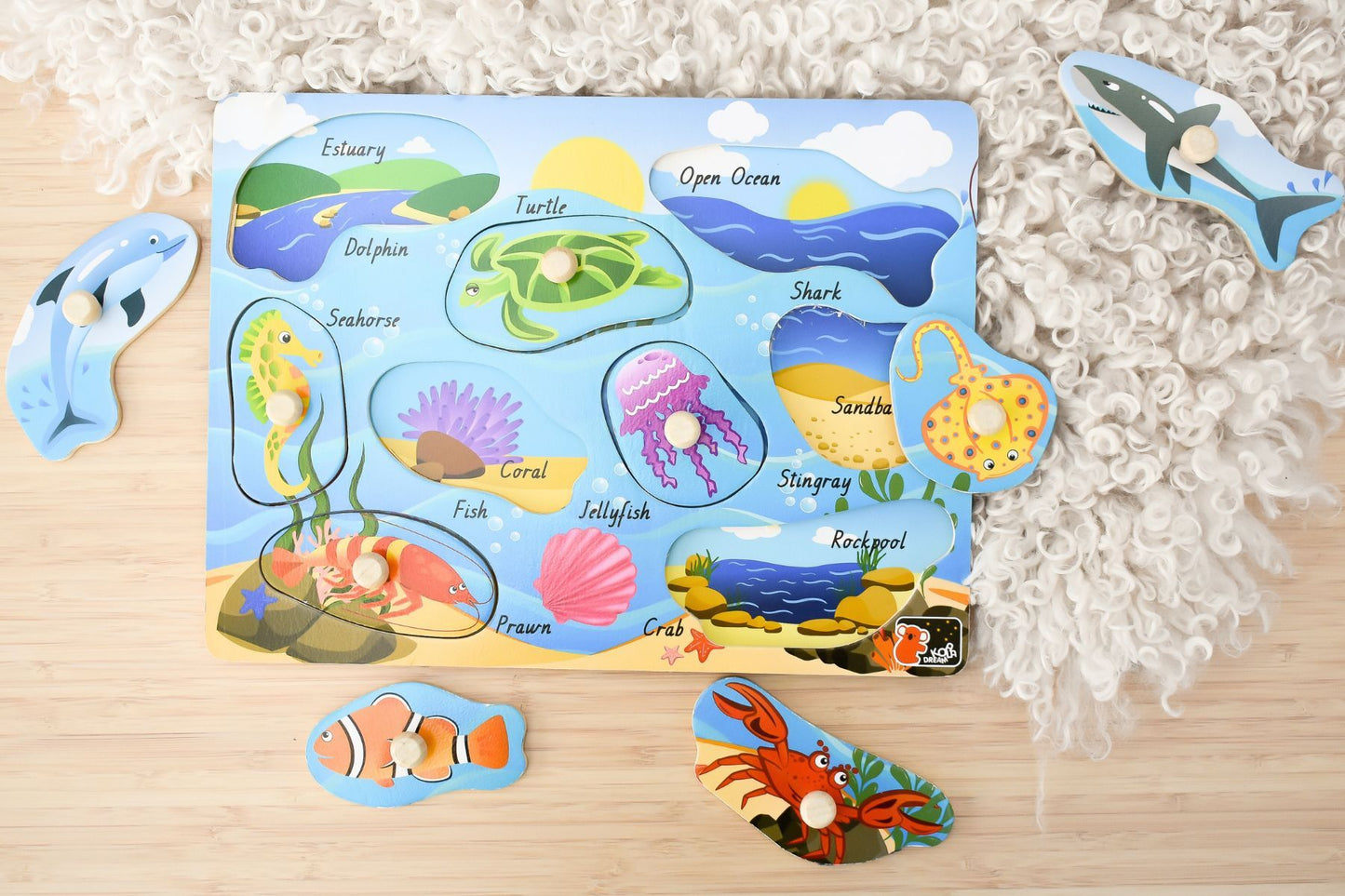 2 IN 1 SEA ANIMAL PEG PUZZLE