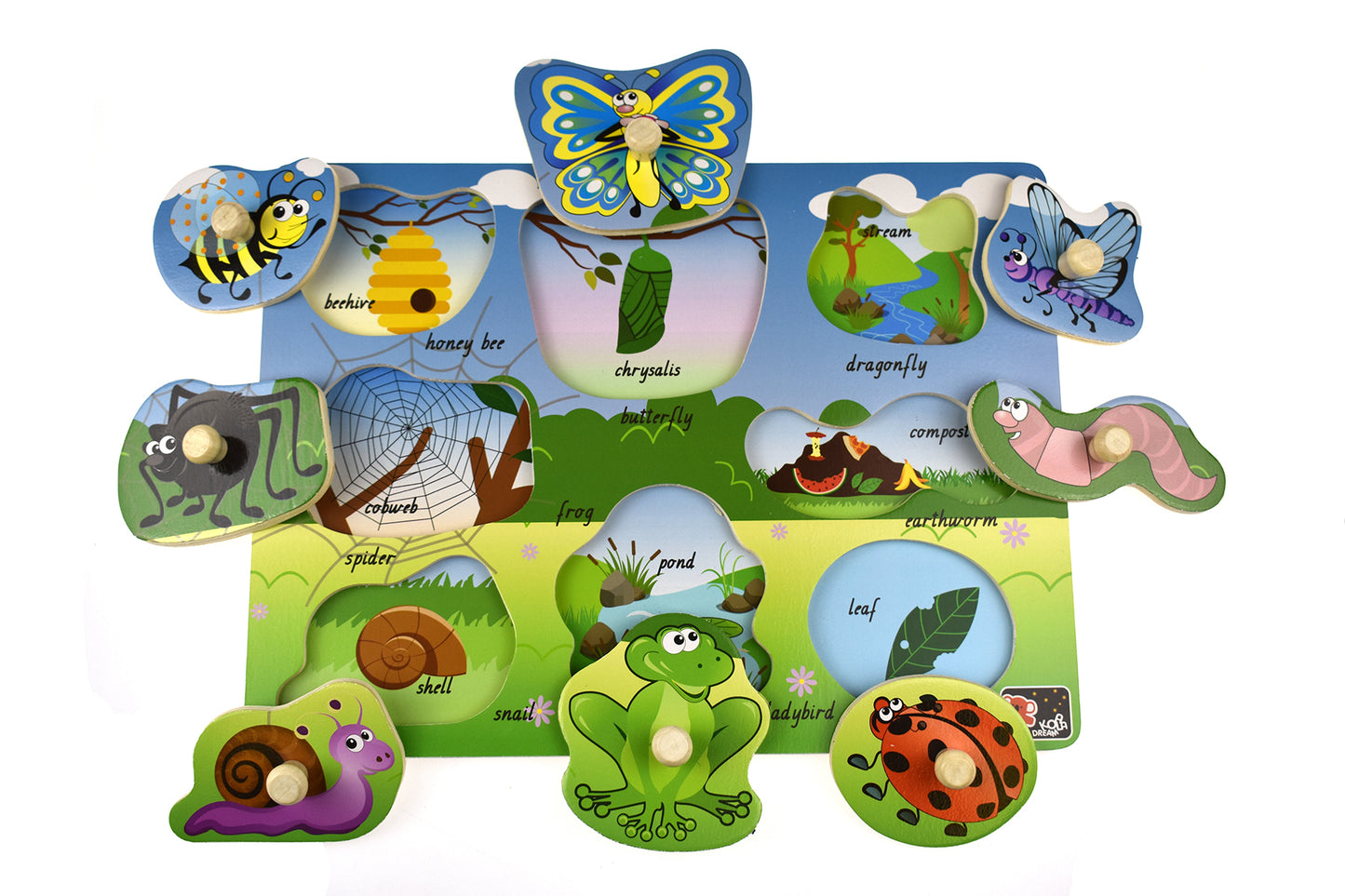 2 IN 1 MINIBEASTS INSECT PEG PUZZLE