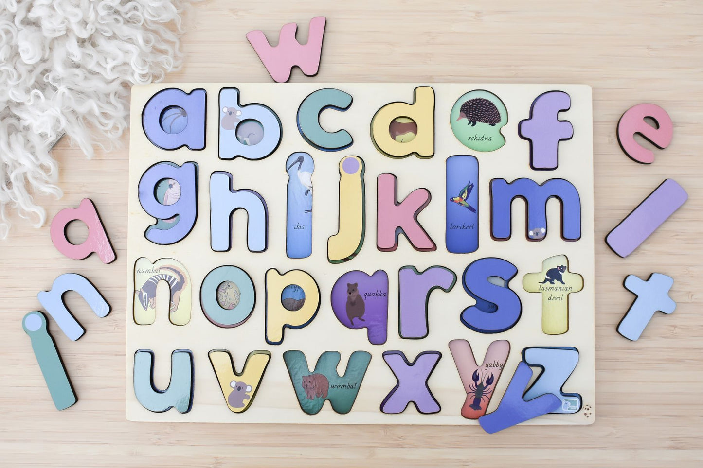 AUSTRALIAN ANIMALS A-Z LOWERCASE ALPHABET PUZZLE