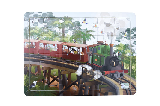 ALL ABOARD AUSTRALIAN ANIMALS 24-PIECE TRAIN JIGSAW PUZZLE