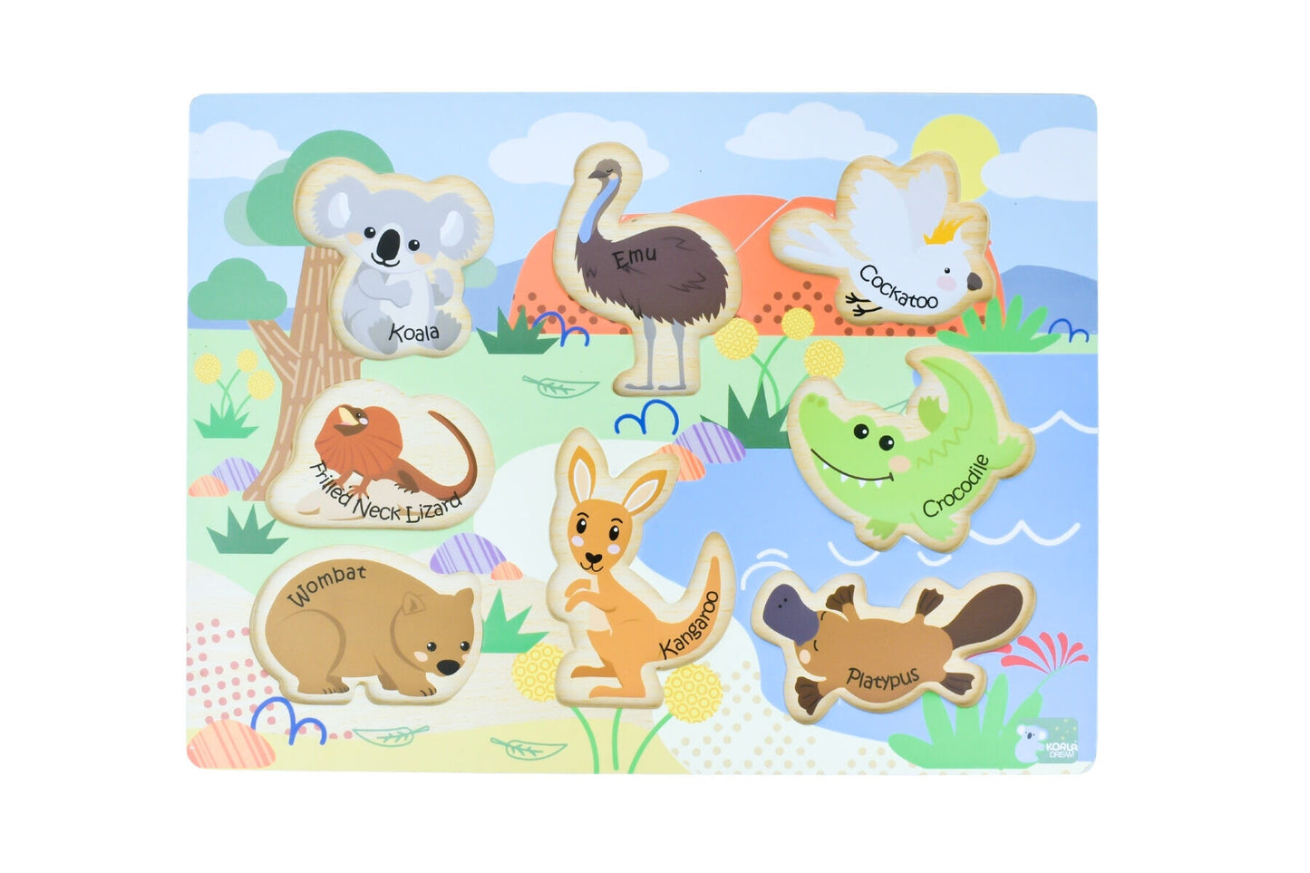 BUSH BUDDIES AUSTRALIAN ANIMALS WOODEN CHUNKY PUZZLE