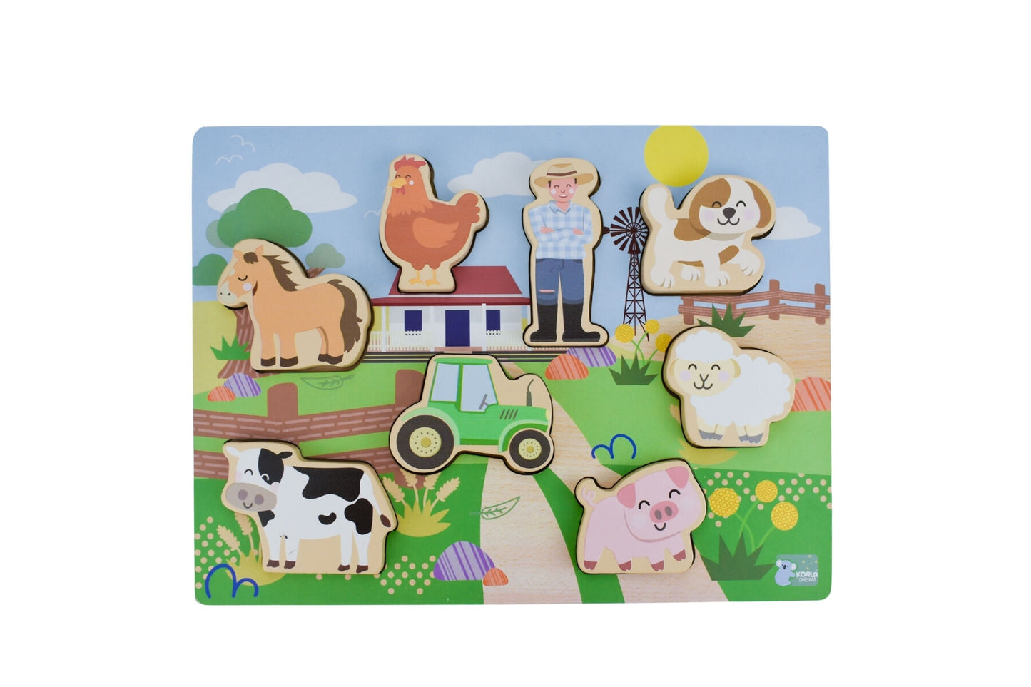 WOODEN CHUNKY AUSSIE FARM ANIMAL PUZZLE