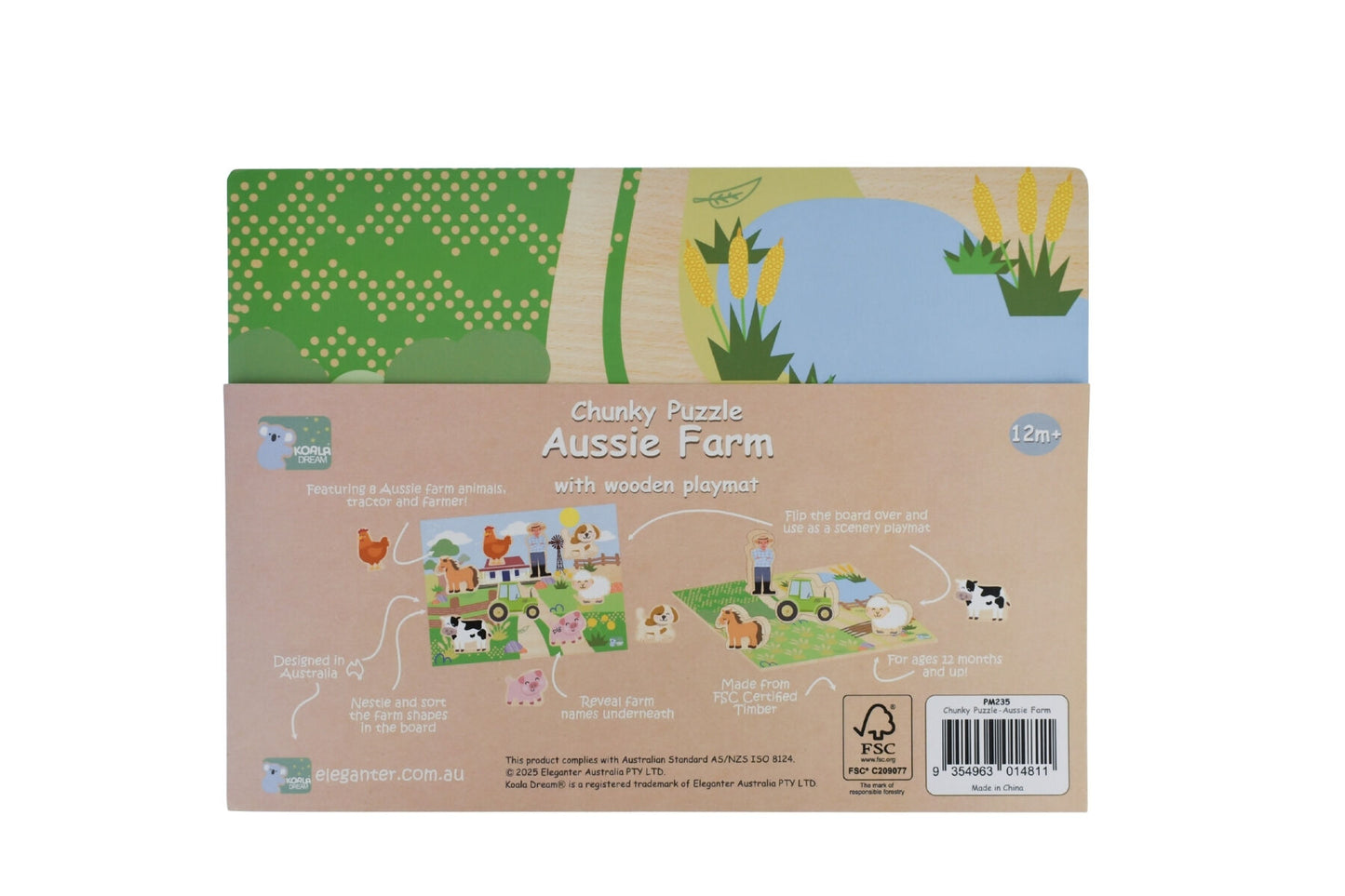 WOODEN CHUNKY AUSSIE FARM ANIMAL PUZZLE
