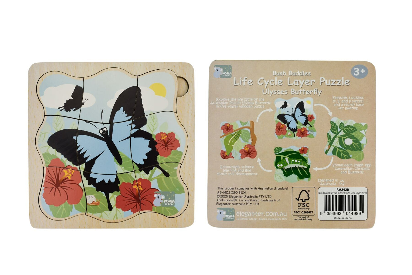 BUSH BUDDIES ULYSSES BUTTERFLY LIFE CYCLE LAYER PUZZLE