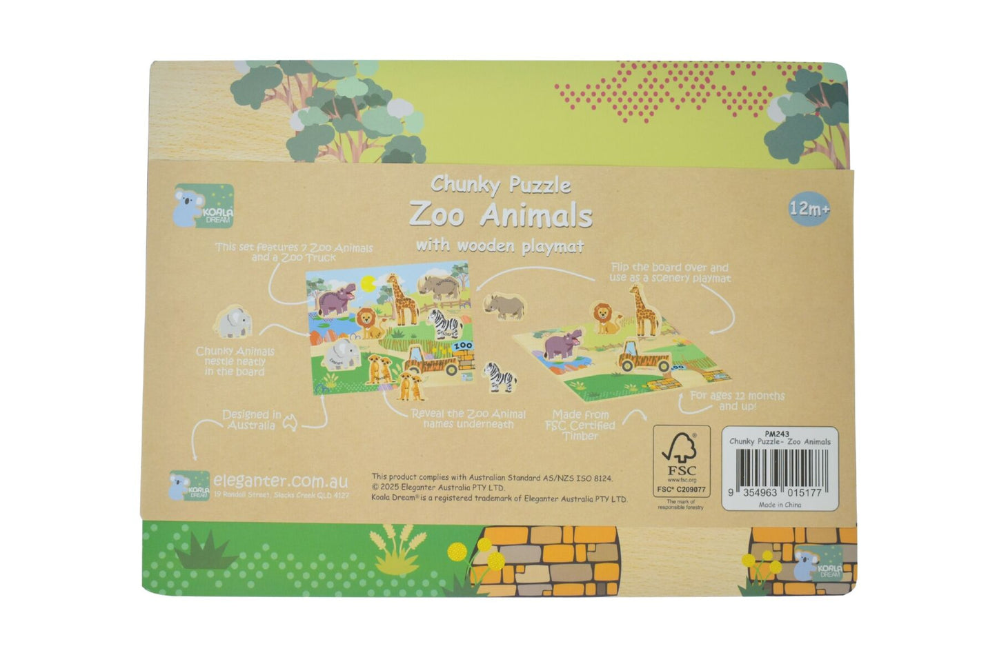 WOODEN CHUNKY ZOO ANIMALS PUZZLE