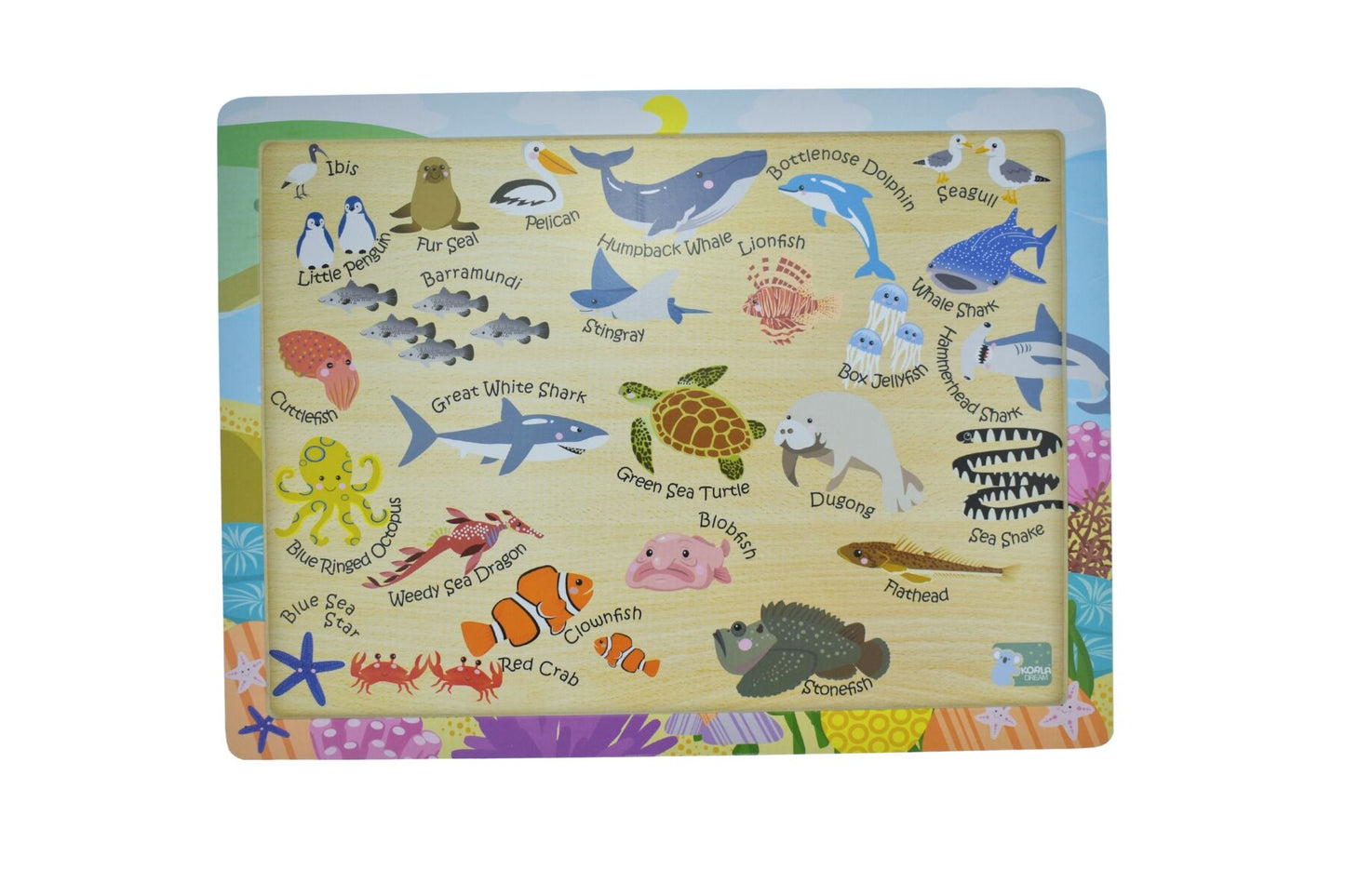 24PC JIGSAW PUZZLE AUSSIE SEA ANIMALS AND THEIR NAMES