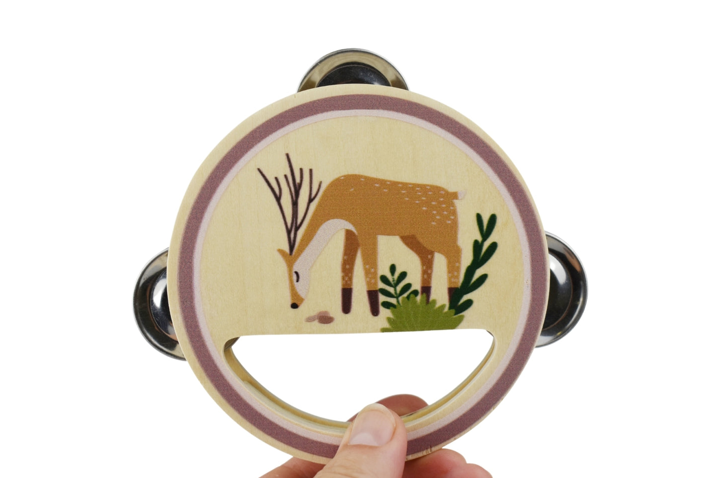 CALM & BREEZY WOODLAND WOODEN TAMBOURINE SET OF 4