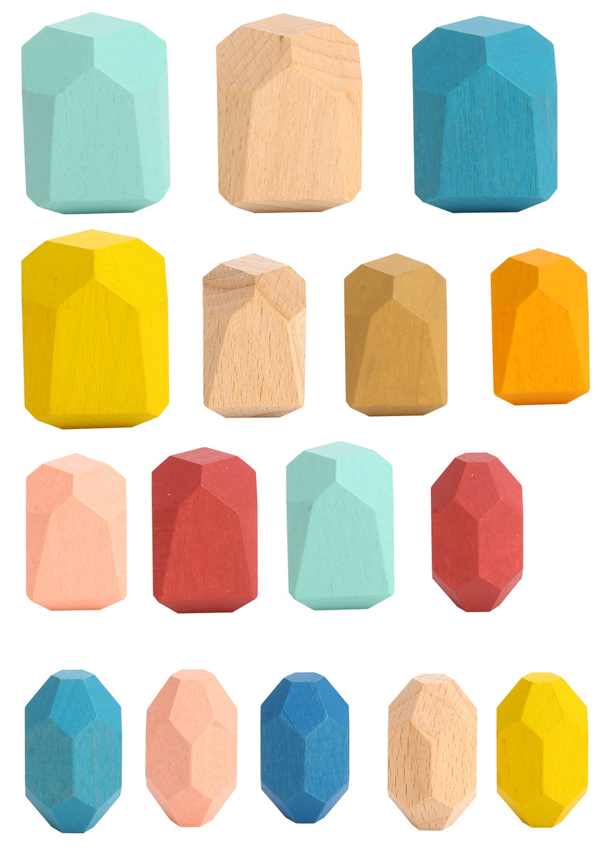 WOODEN STACKING STONE BLOCKS