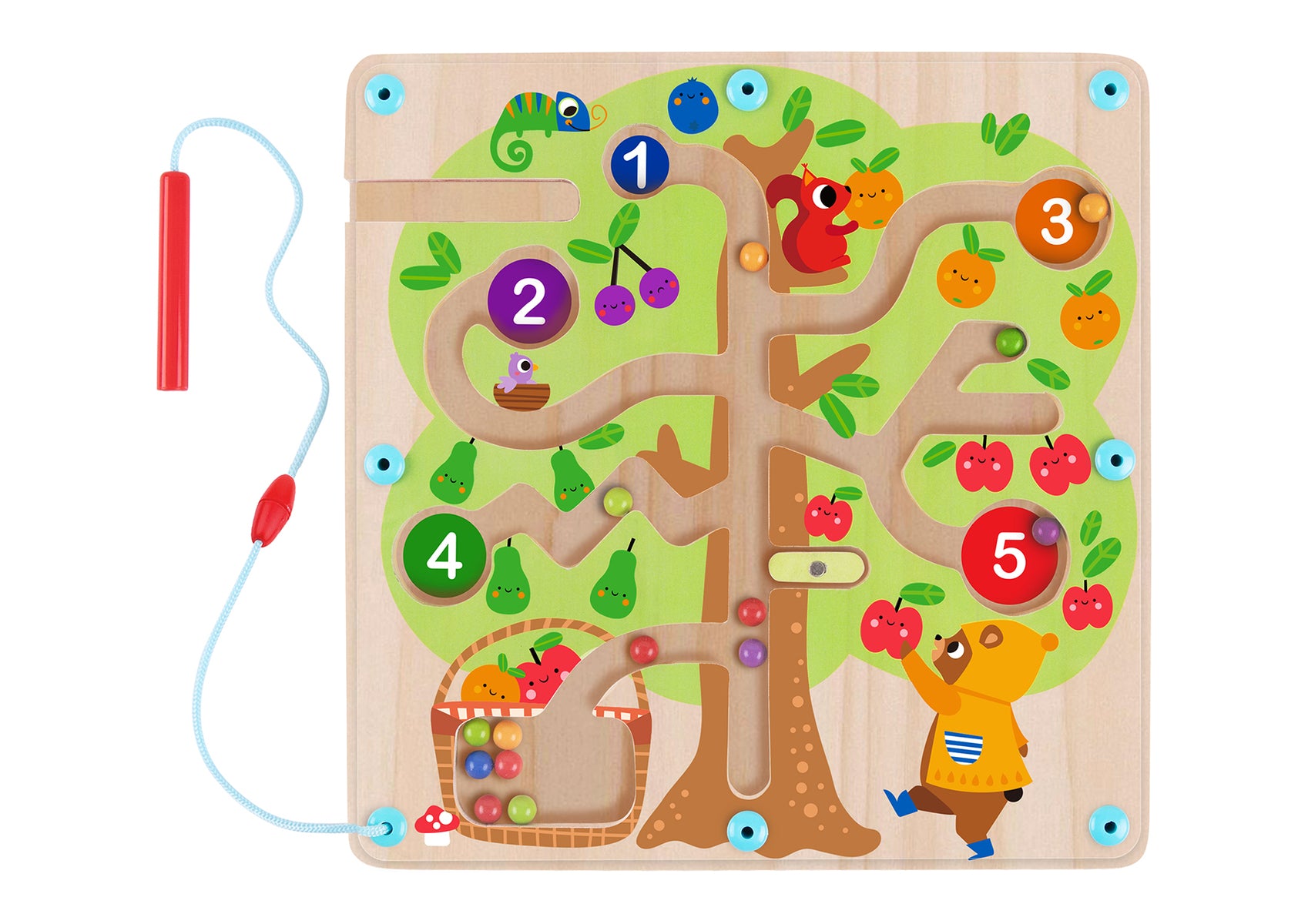 MAGNETIC COUNTING FRUIT BALL MAZE TREE