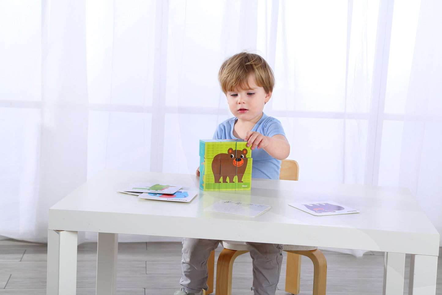 ANIMAL BLOCK PUZZLE WITH DRAWING CARD