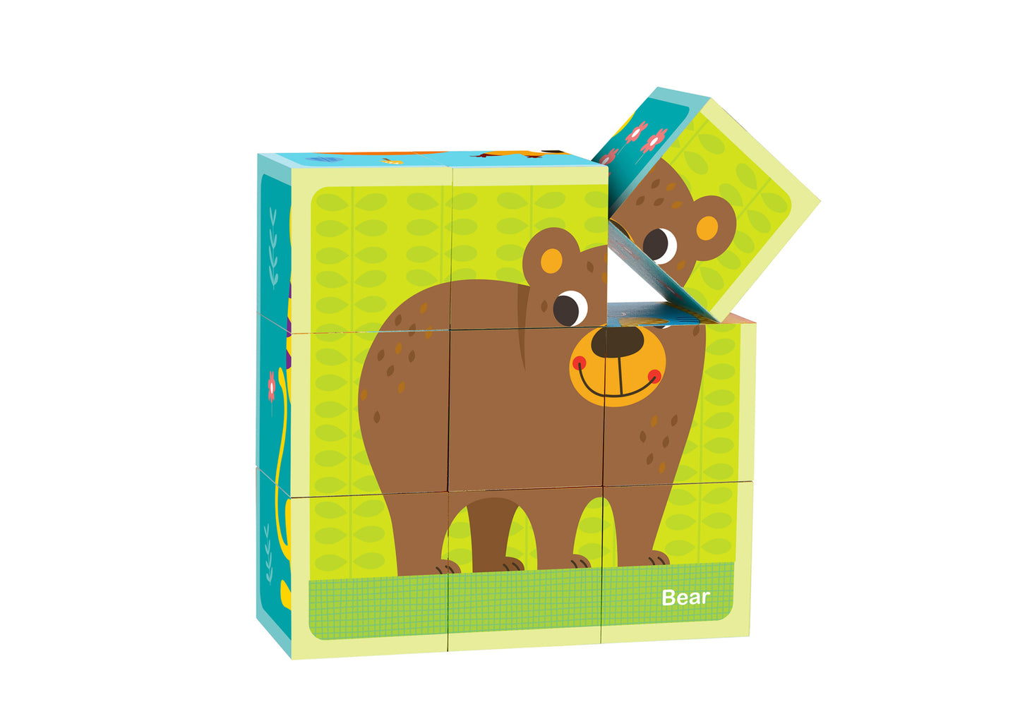 ANIMAL BLOCK PUZZLE WITH DRAWING CARD