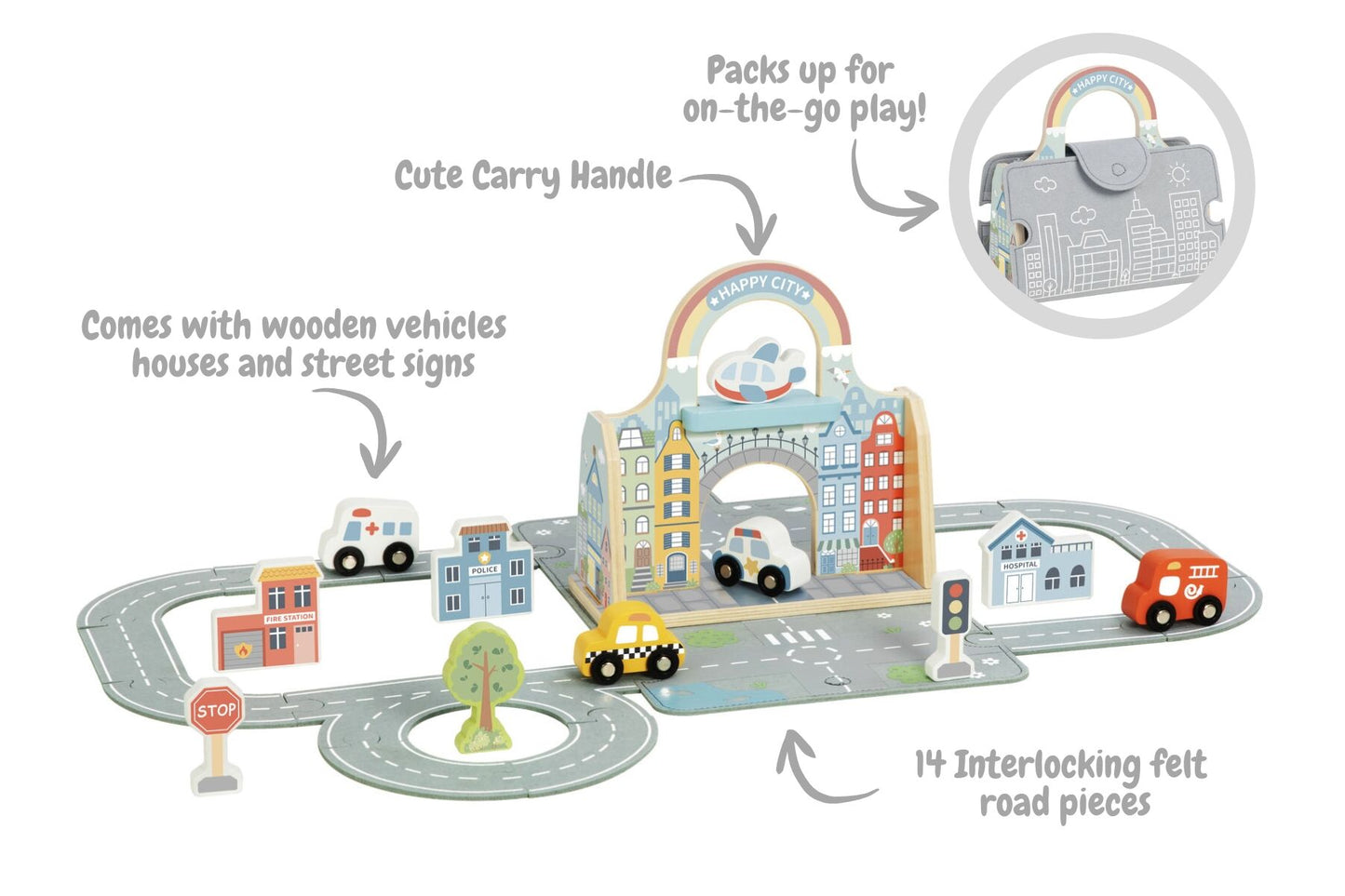 FELT CITY PLAY SET