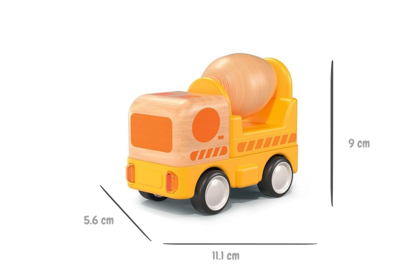 WOODEN FRICTION TRUCK CONCRETE MIXER WITH SOUND AND LIGHT