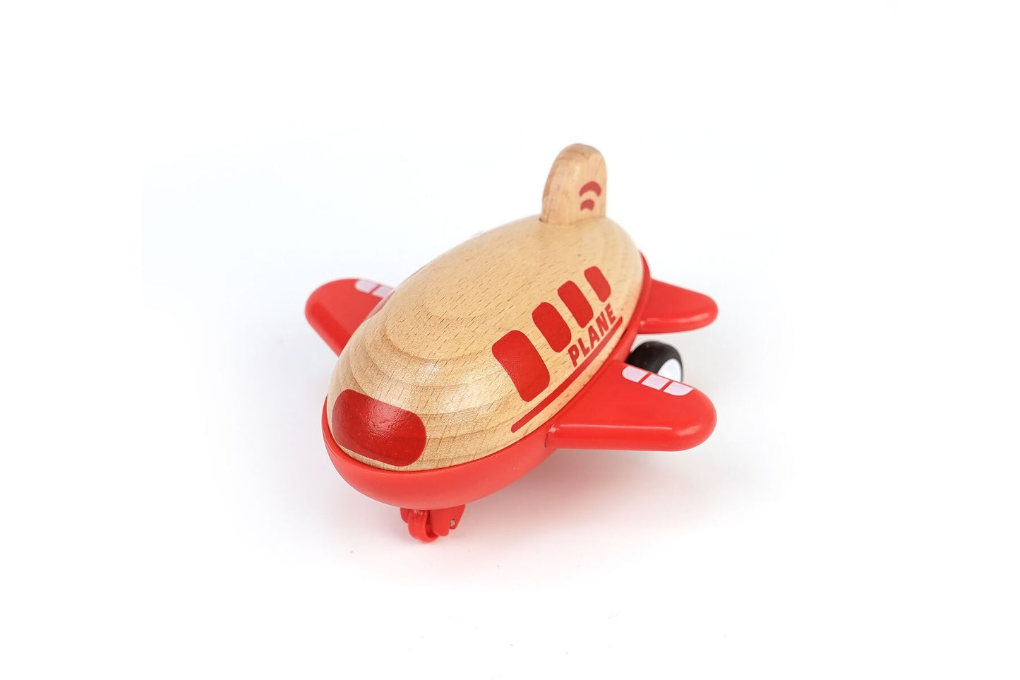 WOODEN RACER PLANE AIRPLANE WITH SOUND- RED