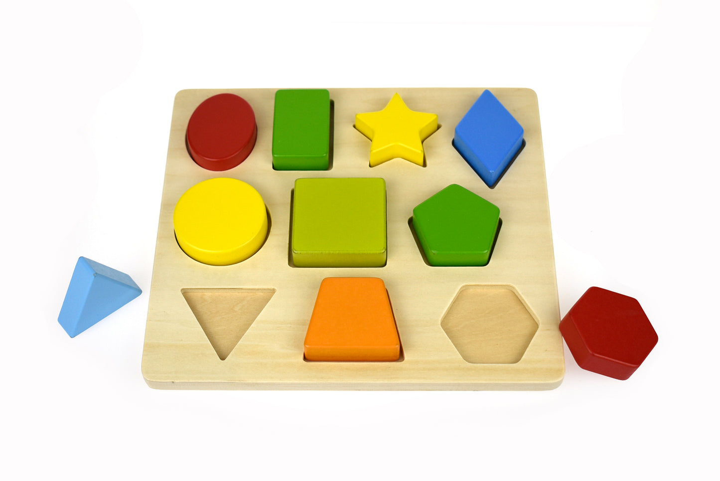 WOODEN COLOURS & SHAPES PUZZLE 10PCS