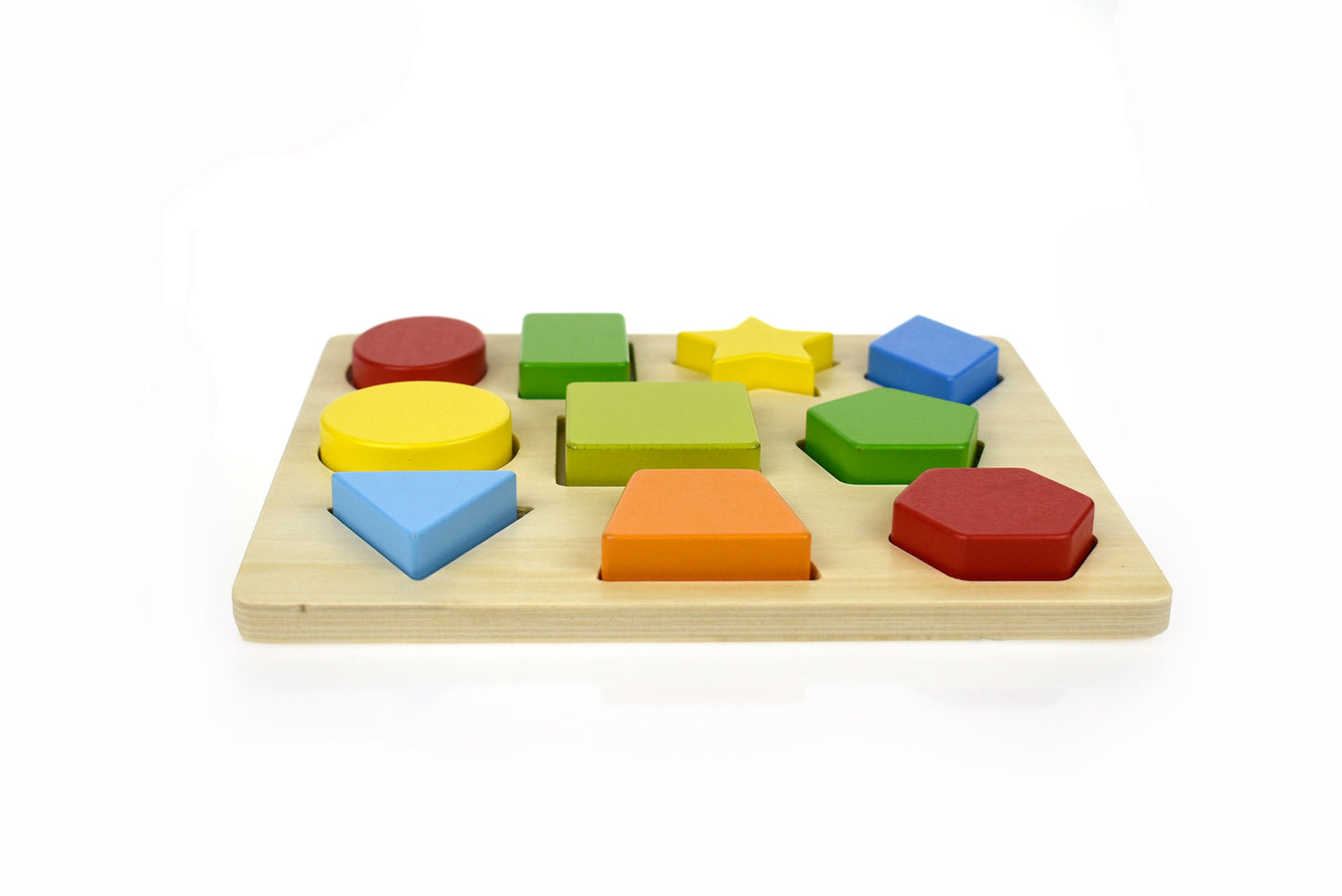WOODEN COLOURS & SHAPES PUZZLE 10PCS