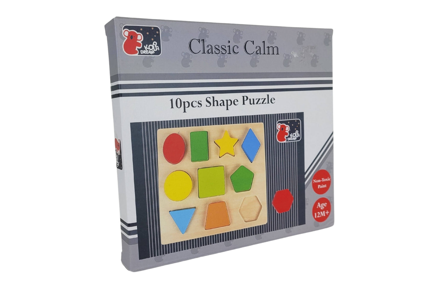WOODEN COLOURS & SHAPES PUZZLE 10PCS