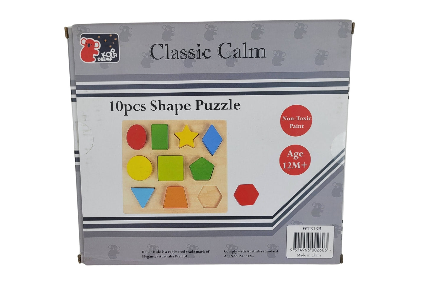 WOODEN COLOURS & SHAPES PUZZLE 10PCS