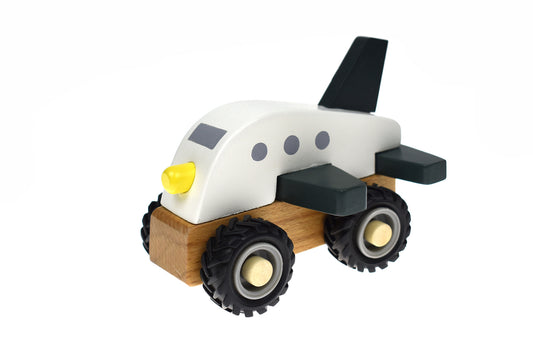 WOODEN OFF-ROAD PLANE TRUCK WHITE