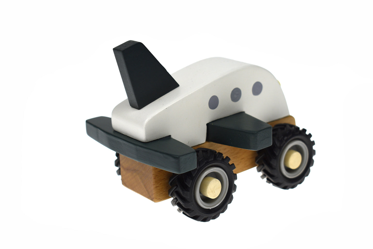 WOODEN OFF-ROAD PLANE TRUCK WHITE