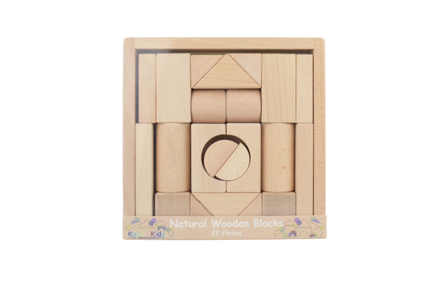 NATURAL WOODEN BLOCKS - 22PCS