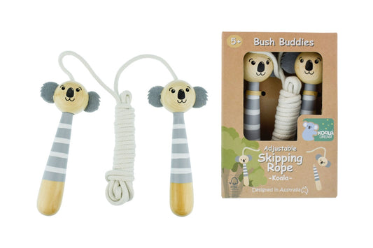 BUSH BUDDIES KOALA WOODEN ADJUSTABLE SKIPPING ROPE