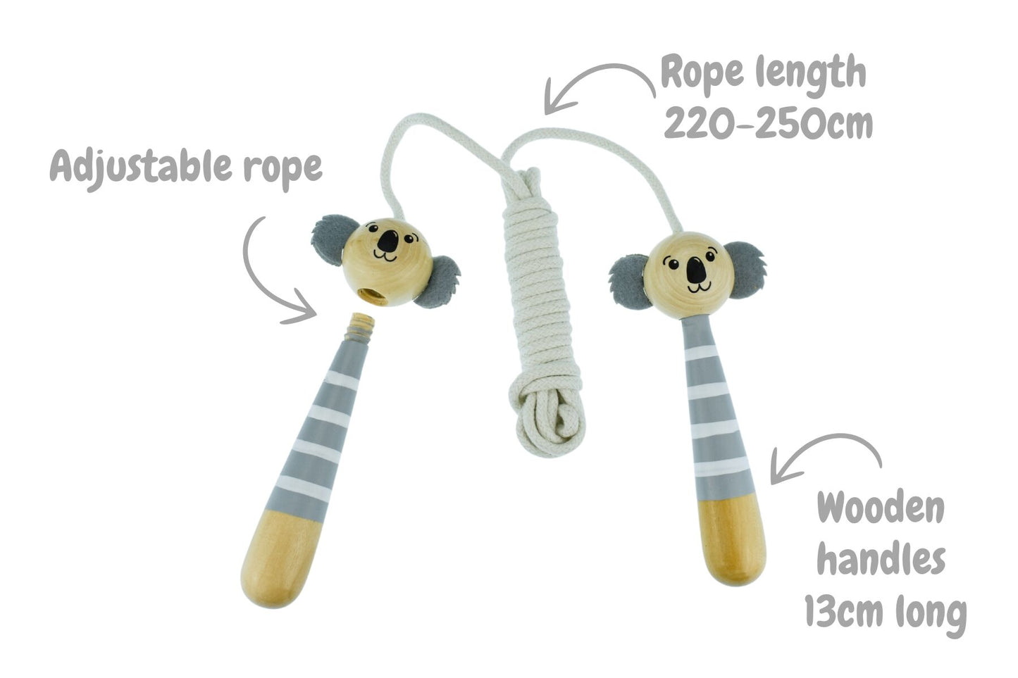BUSH BUDDIES KOALA WOODEN ADJUSTABLE SKIPPING ROPE
