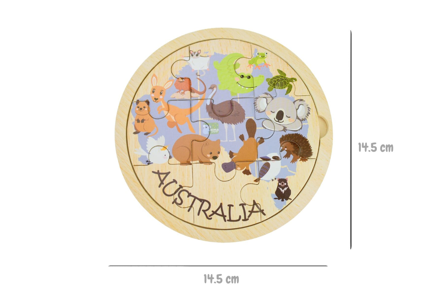 WOODEN 9PCS JIGSAW PUZZLE AUSTRALIAN ANIMAL MAP
