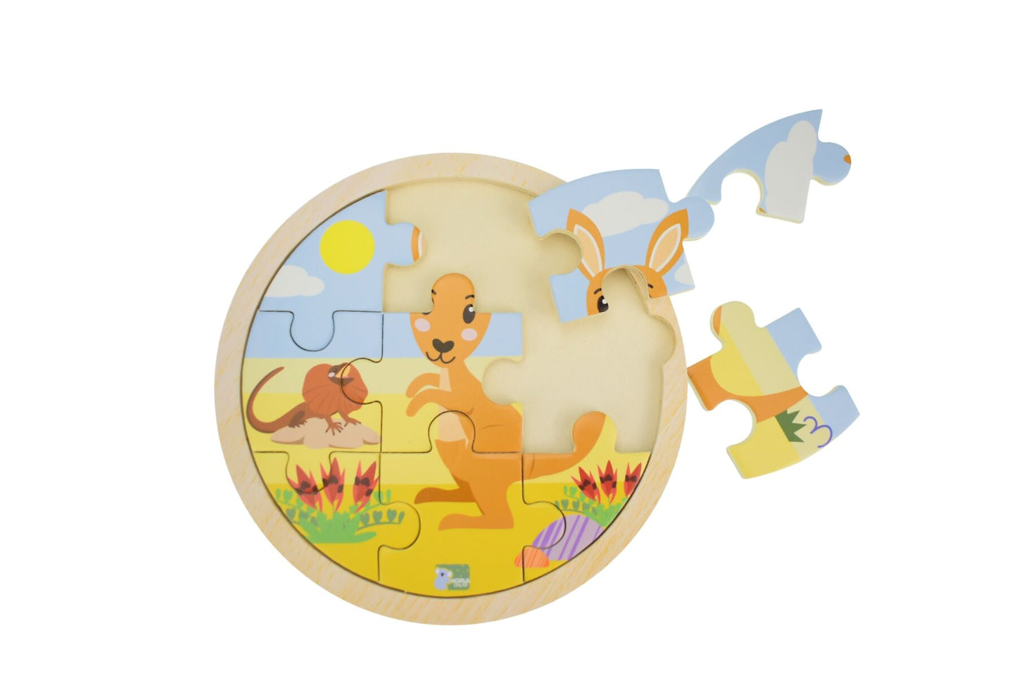 WOODEN 9PCS JIGSAW PUZZLE KANGAROO