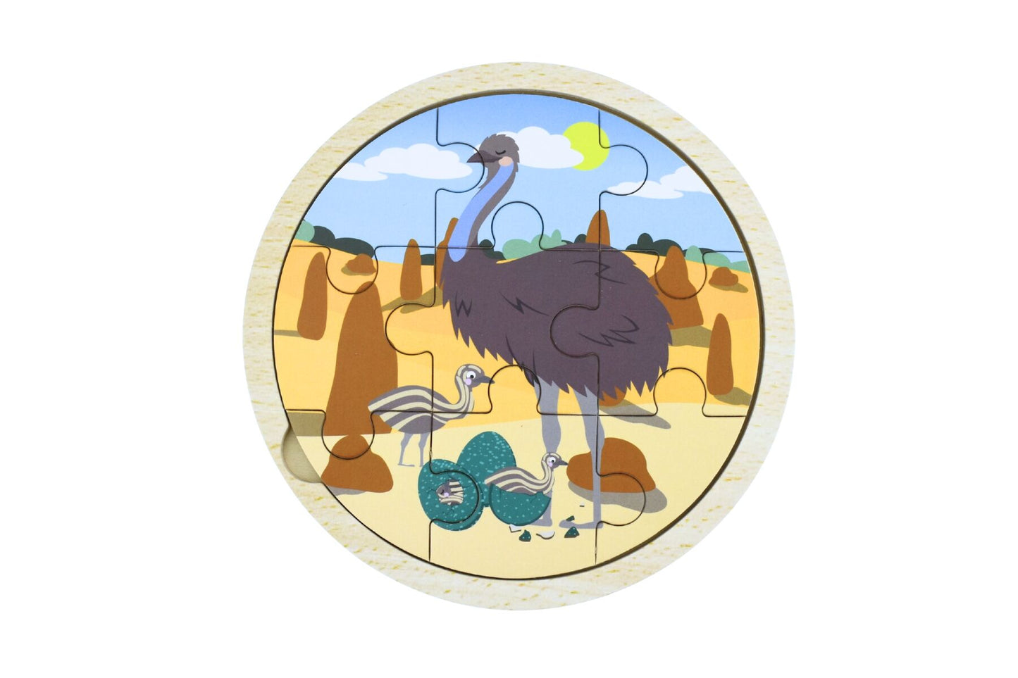 WOODEN 9PCS JIGSAW PUZZLE EMU