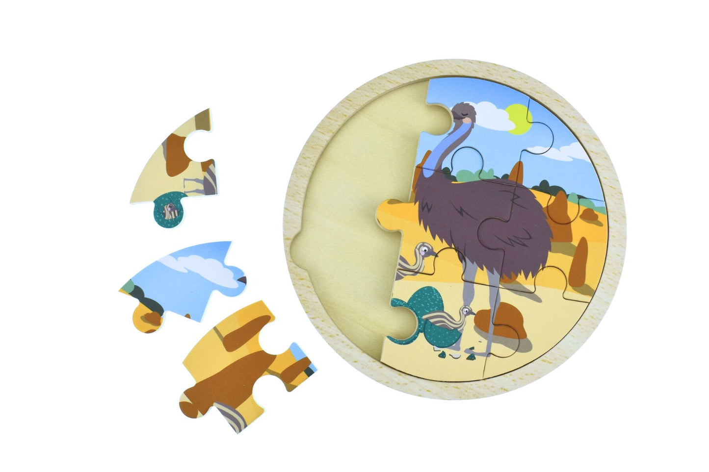 WOODEN 9PCS JIGSAW PUZZLE EMU