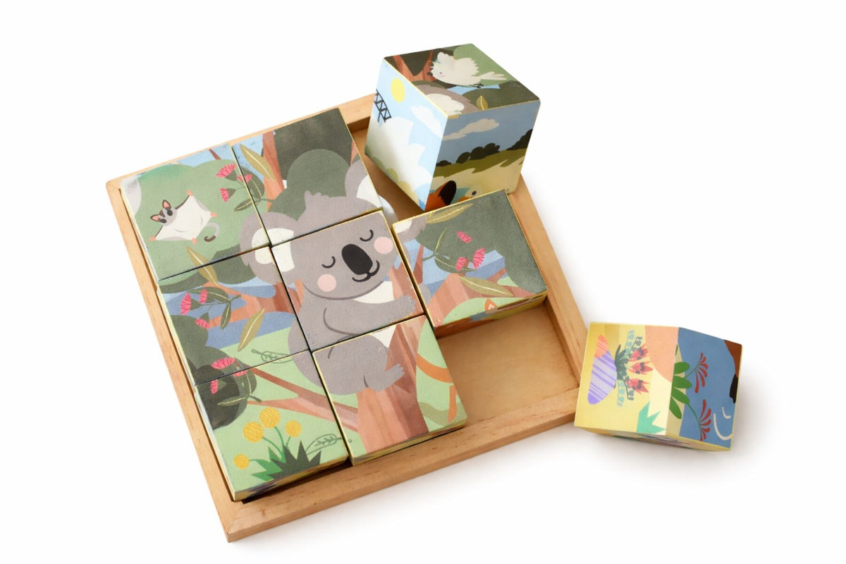 BUSH BUDDIES AUSSIE ANIMALS CUBE PUZZLE 9PCS