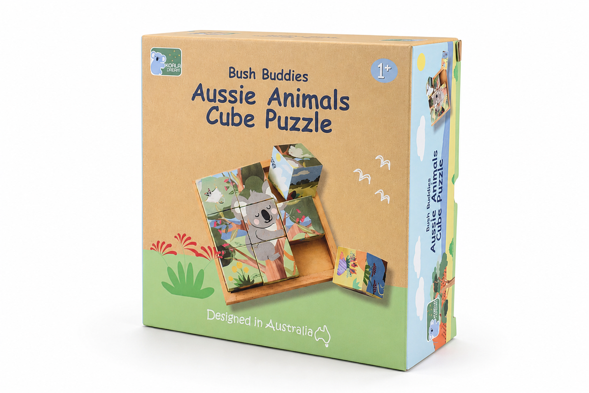 BUSH BUDDIES AUSSIE ANIMALS CUBE PUZZLE 9PCS