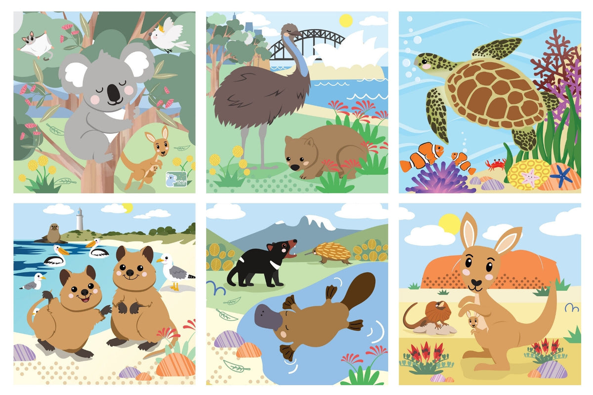 BUSH BUDDIES AUSSIE ANIMALS CUBE PUZZLE 9PCS