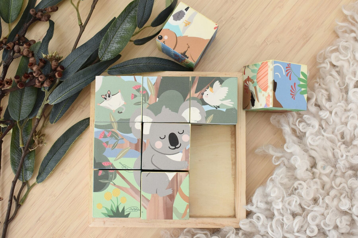 BUSH BUDDIES AUSSIE ANIMALS CUBE PUZZLE 9PCS